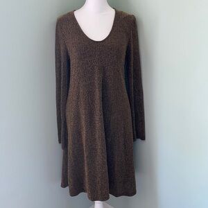 Karen Kane Gold Sparkle Taylor Stretch Lurex Knit Dress